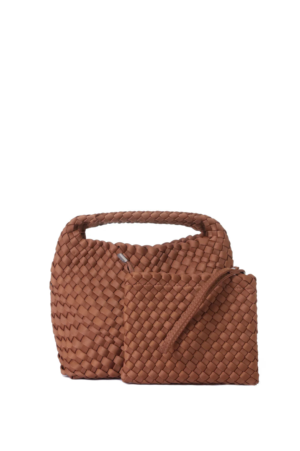 Shelly Woven Bucket Bag - Walnut