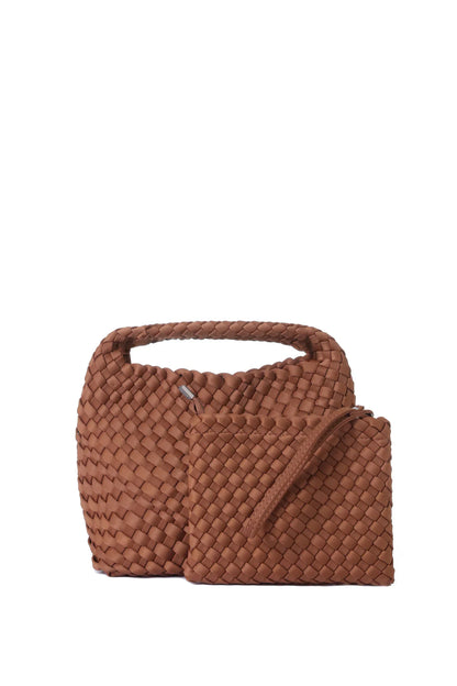 Shelly Woven Bucket Bag - Walnut