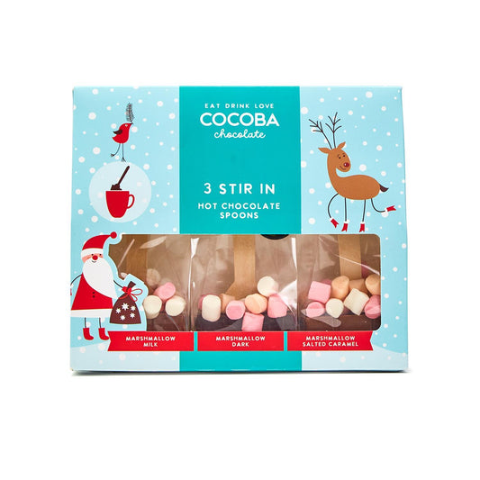 Set of 3 Holiday Hot Chocolate Cocoba Spoons