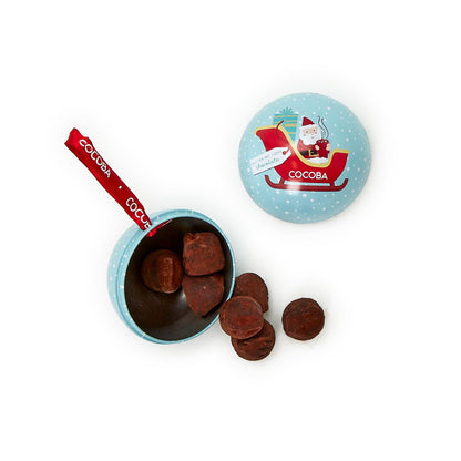 Cocoba Salted Toffee Truffles in Hanging Ornament Gift Tin