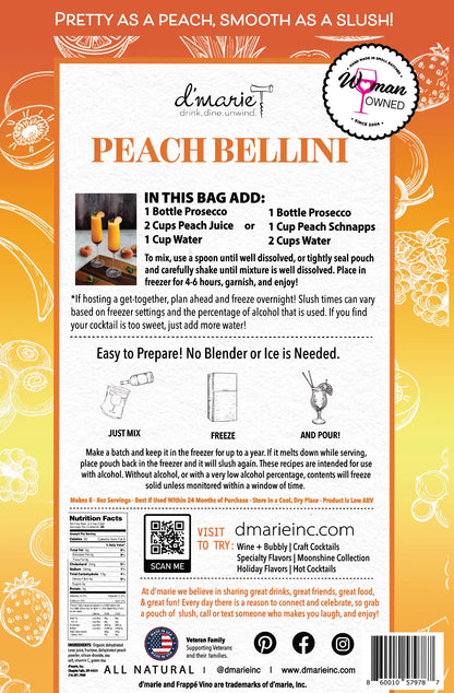 Peach Bellini Cocktail Ready-To-Freeze Cocktail