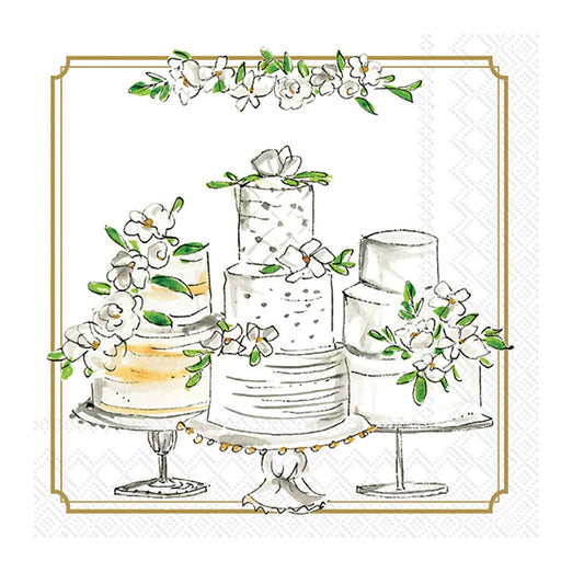 Wedding Cakes Cocktail Napkin