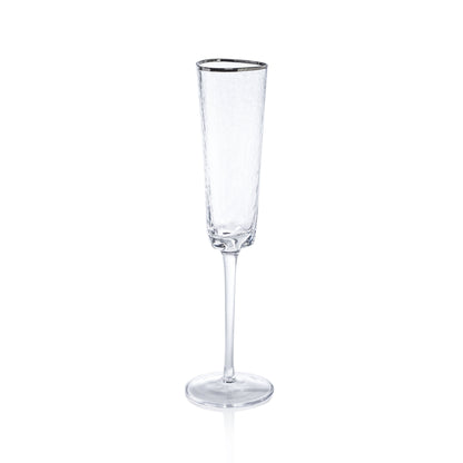 Aperitivo Triangular Glass,  Clear with Platinum Rim