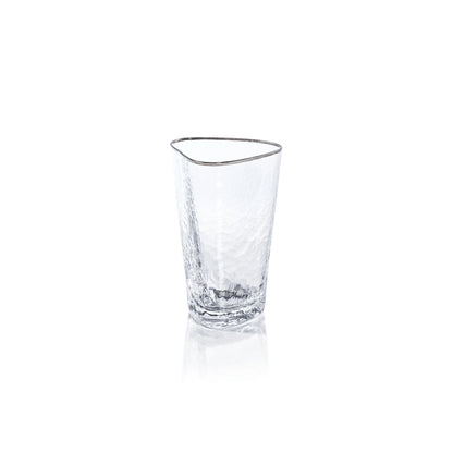 Aperitivo Triangular Glass,  Clear with Platinum Rim