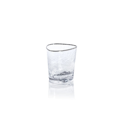 Aperitivo Triangular Glass,  Clear with Platinum Rim