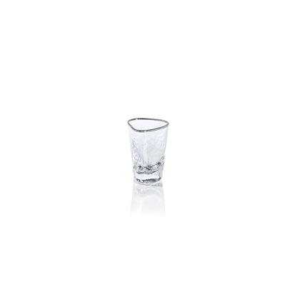 Aperitivo Triangular Glass,  Clear with Platinum Rim