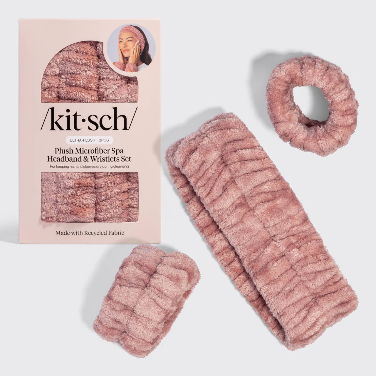Spa Headband and Wristlets 3pc Set - Terracotta