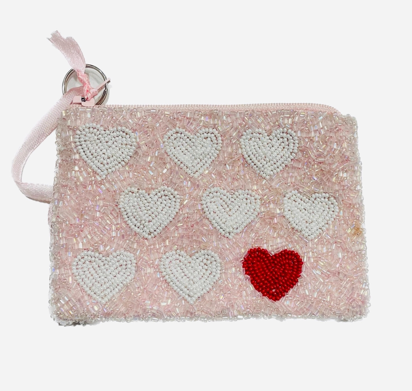 White Hearts Coin Purse