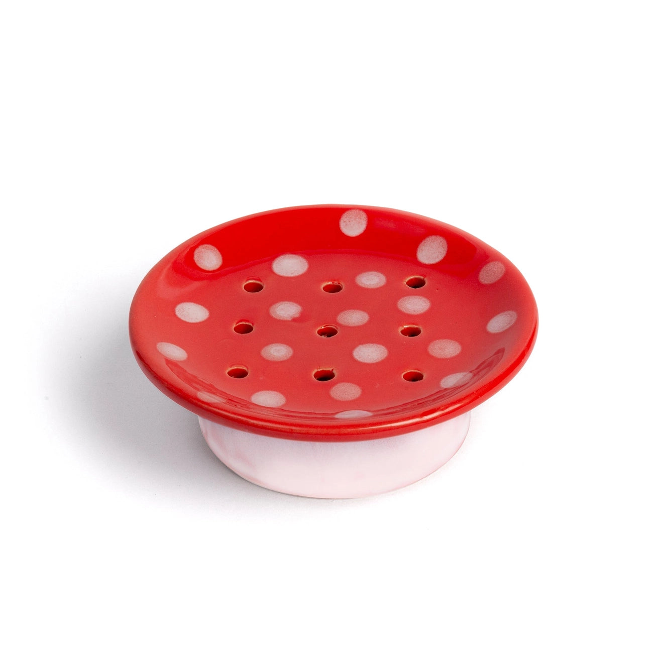 Swedish Dream Red Mushroom Ceramic Soap Dish - Thumbnail 3