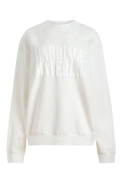 MARRIAGE MATERIAL™ White Mockneck