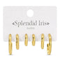 Gold Graduating Textured Hoops, Combo 3