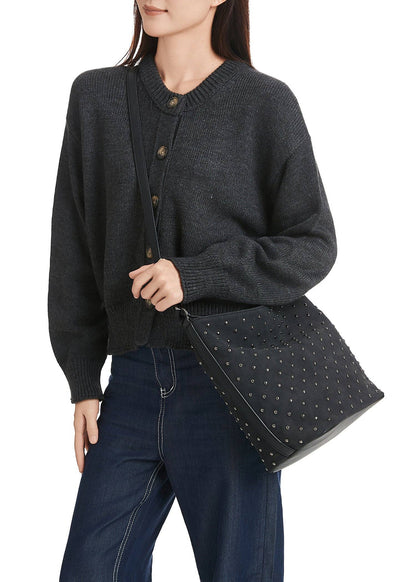 Celine Black Suede Shoulder Bag