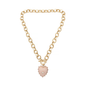 Fornash Adelaide Bella Necklace in light pink - gold toggle chain with blush faceted pendant