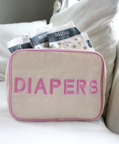 Diapers XL Canvas Pouch