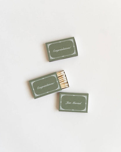 Just Married Matchbox (Sage)