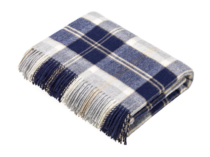 Tartan Plaid Merino Lambswool Throw Blankets, Made in UK