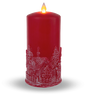 Red Holiday Themed LED Wax Pillar Candle