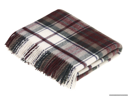 Tartan Plaid Merino Lambswool Throw Blankets, Made in UK