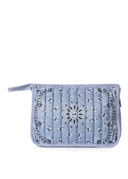 Beau Light Blue Bandana Print Pouch