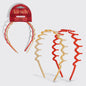 Recycled Plastic Zigzag Headbands 2pc Set - Gold & Red