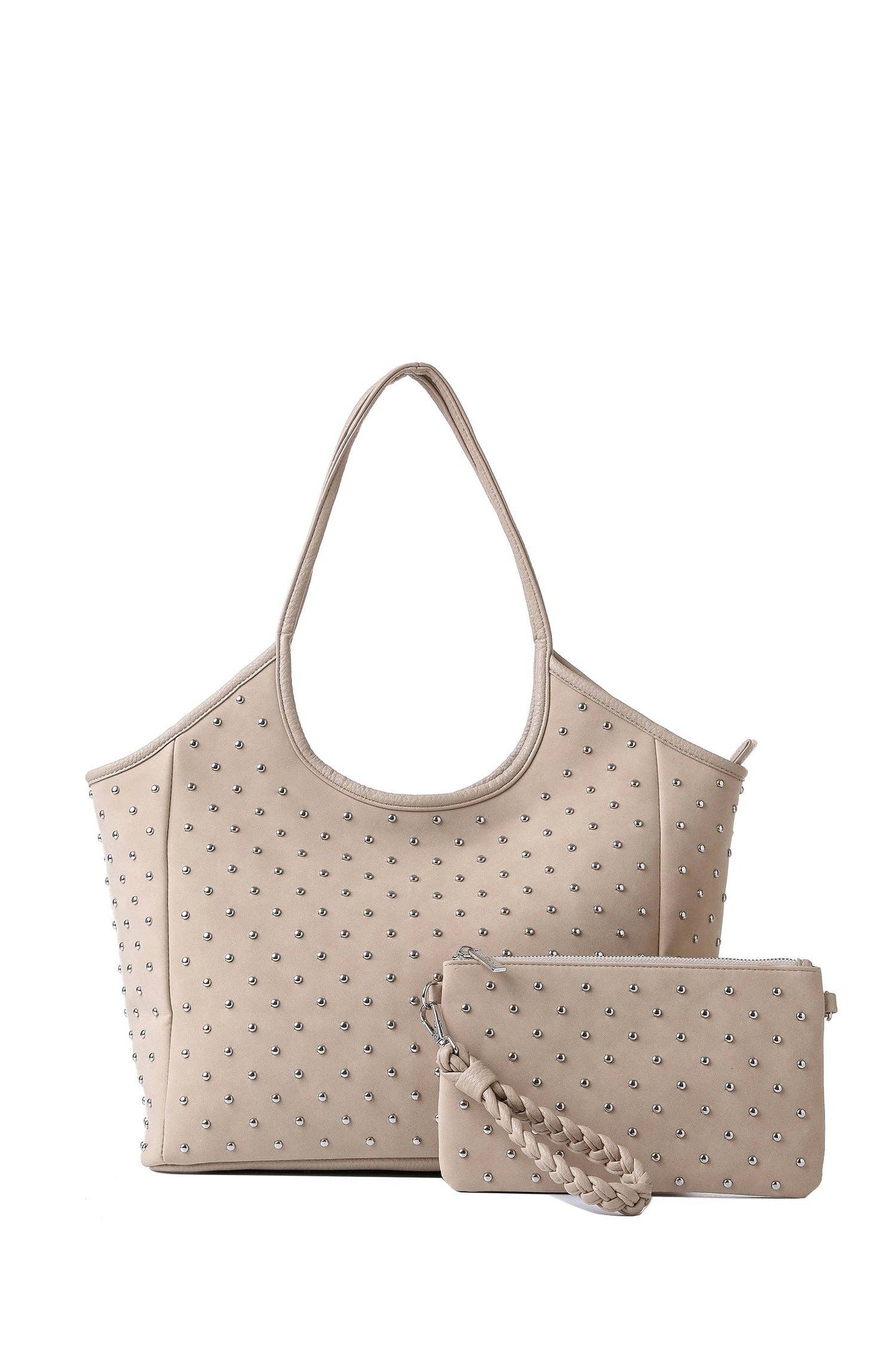 Isla Studded Wheat Tote