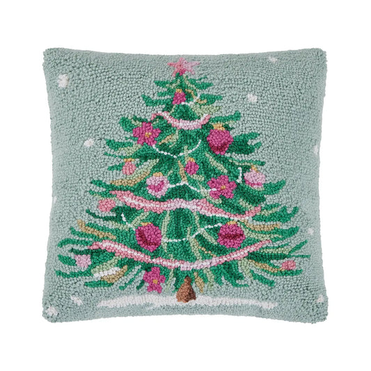 Pink & Green Christmas Tree Hook Pillow