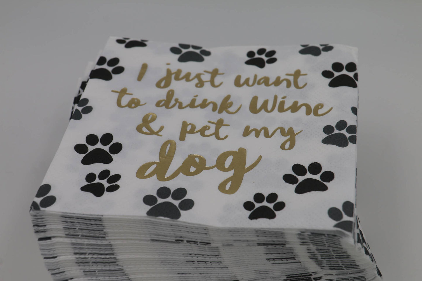 Drink Wine and Pet My Dog Cocktail Napkin