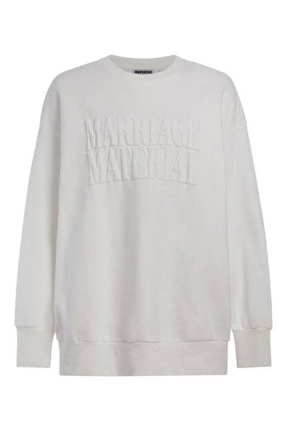 Oversized MARRIAGE MATERIAL™ White Crewneck