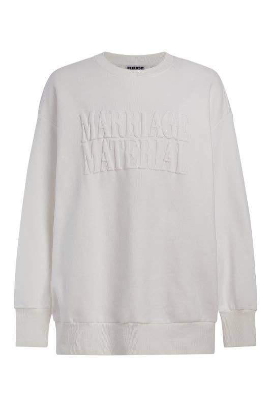 Oversized MARRIAGE MATERIAL™ White Crewneck