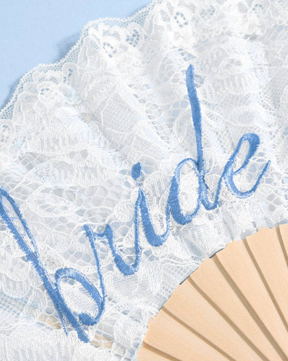 White Lace Bride to Be Folding Fan