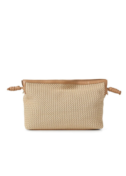 Taylor Capri Cinched Raffia Clutch Bag