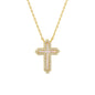 Gold Feel the Faith, Shell Pavé Cross Necklace