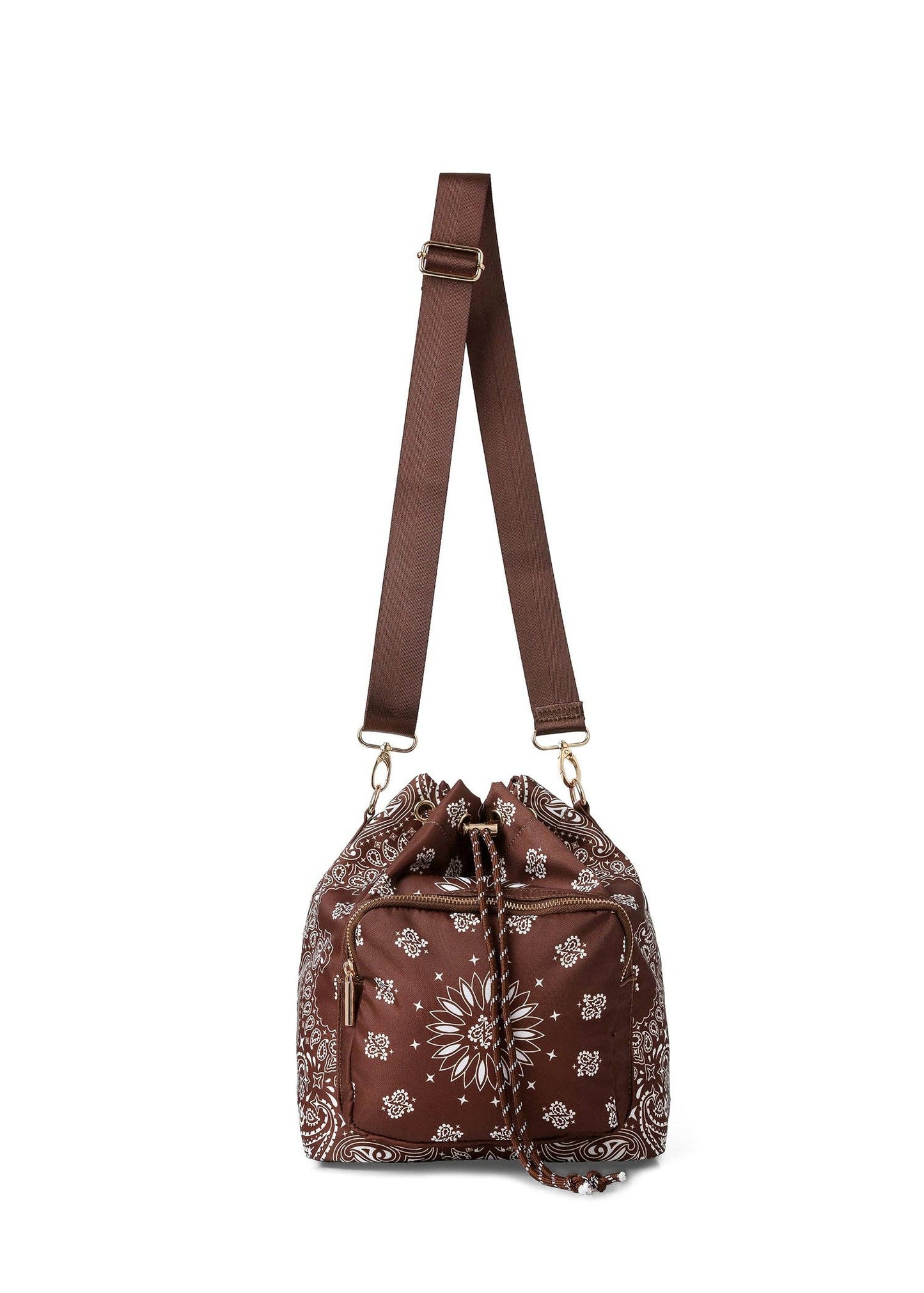 Harley Walnut Bandana Print Bucket Bag