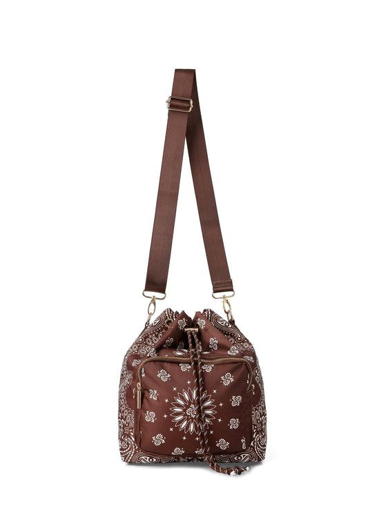 Harley Walnut Bandana Print Bucket Bag