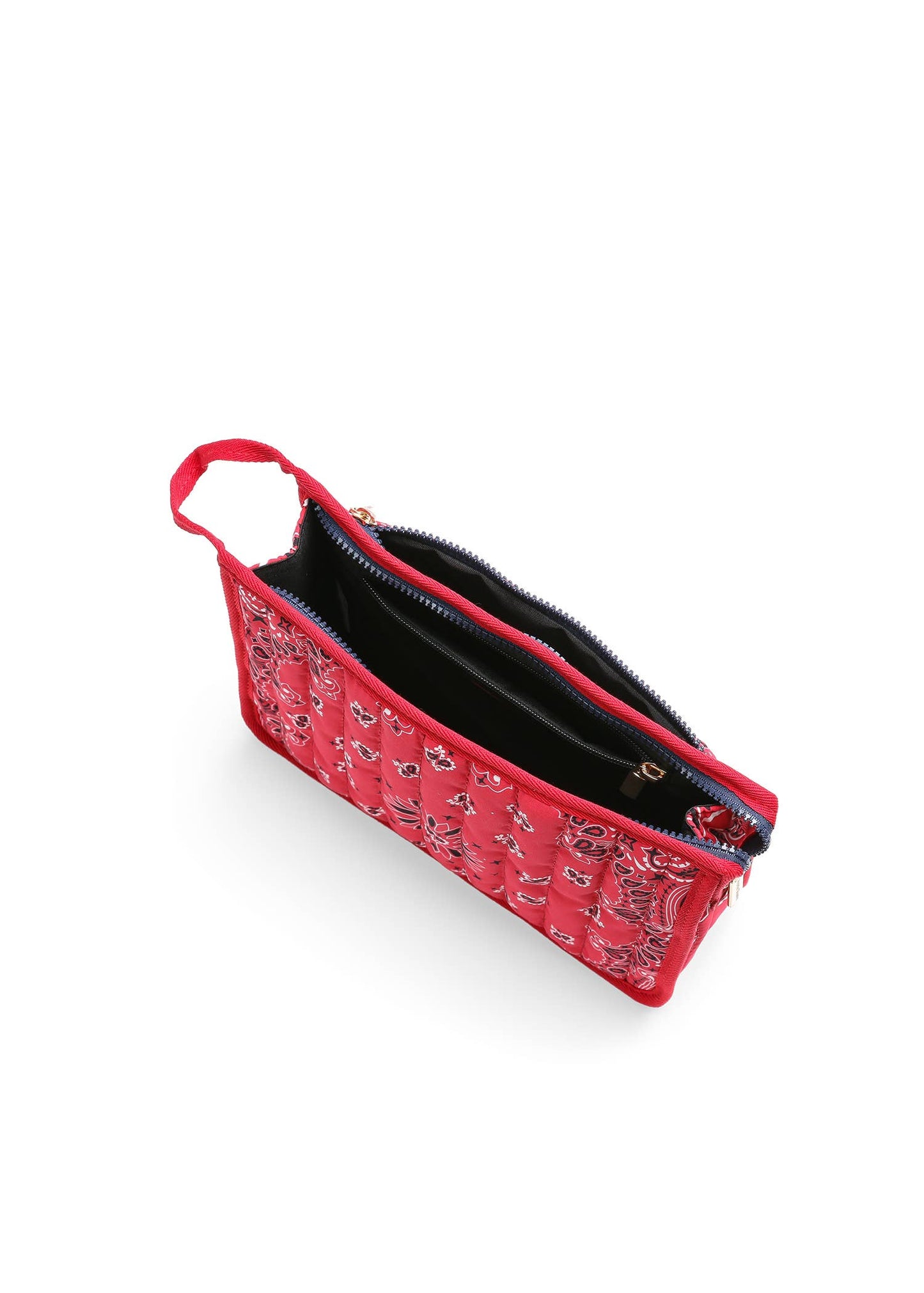 Beau Red Bandana Print Pouch