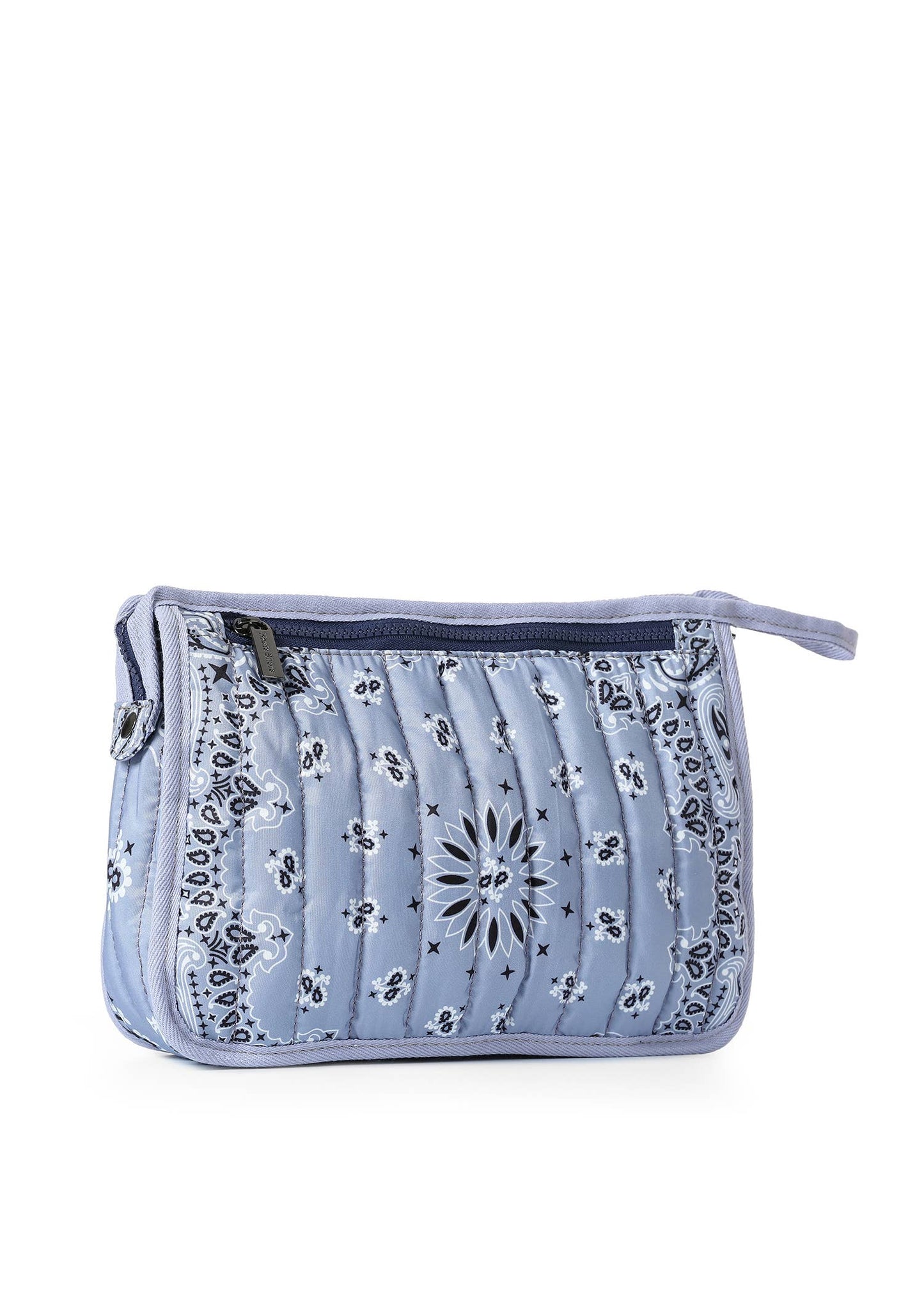Beau Light Blue Bandana Print Pouch