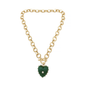 Fornash Adelaide Bella Necklace in green - gold toggle chain with emerald faceted pendant