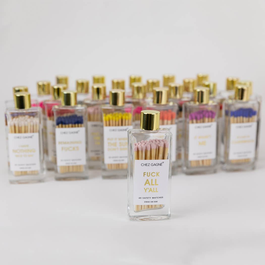 Fuck All Y'all Matches - Glass Bottle Matchsticks Light Pink