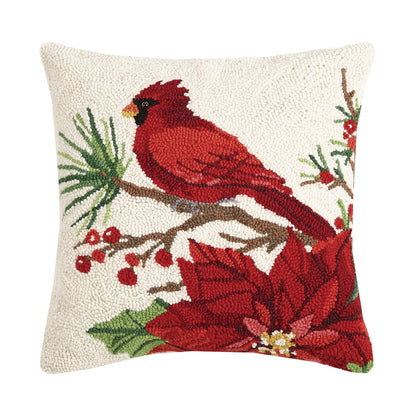 Winter Song Cardinal Hook Pillow - Christmas