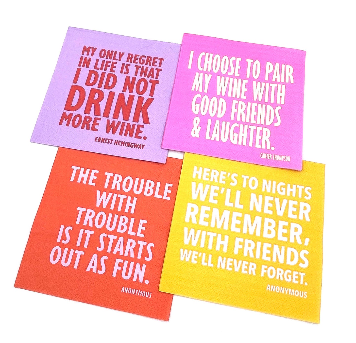 I Choose To Pair My Wine With Good Friends And Laughter - Cocktail Funny Napkins