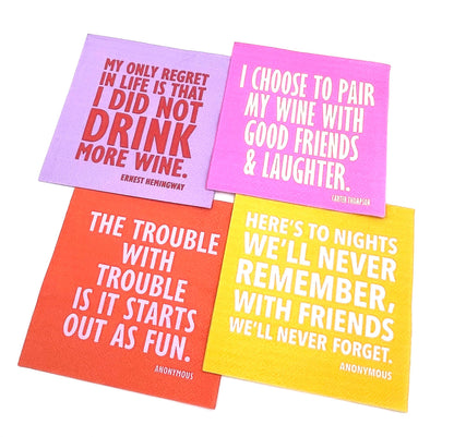 I Choose To Pair My Wine With Good Friends And Laughter - Cocktail Funny Napkins