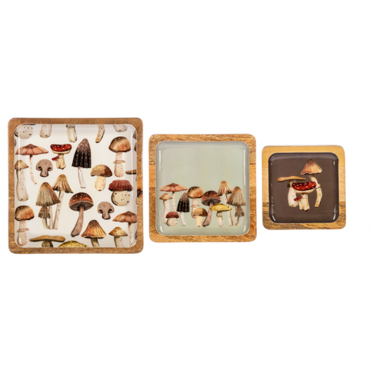 Square Mushroom Serving Tray