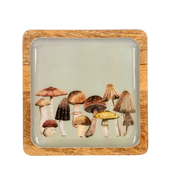 Square Mushroom Serving Tray