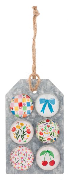 Colorful Flowers & Patchwork Magnet (6 pc. set)