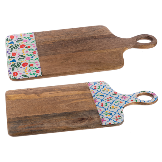 Colorful Flower & Patchwork Cutting Board with Handle (*Two Styles*)