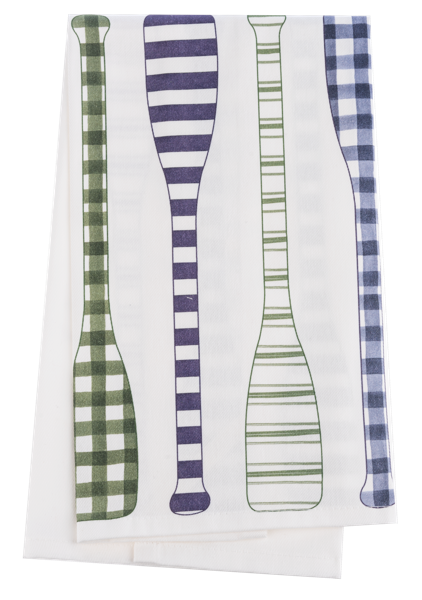 Life is Better at the Lake Paddle Pattern Tea Towel