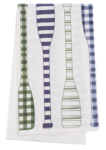 Life is Better at the Lake Paddle Pattern Tea Towel