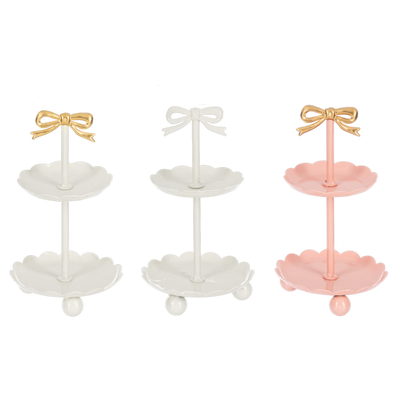 Two-Tier Mini Pedestal Stand with Bow
