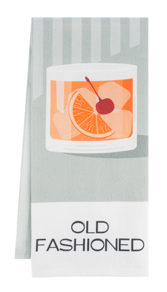Old Fashion Cocktail Recipe Tea Towel