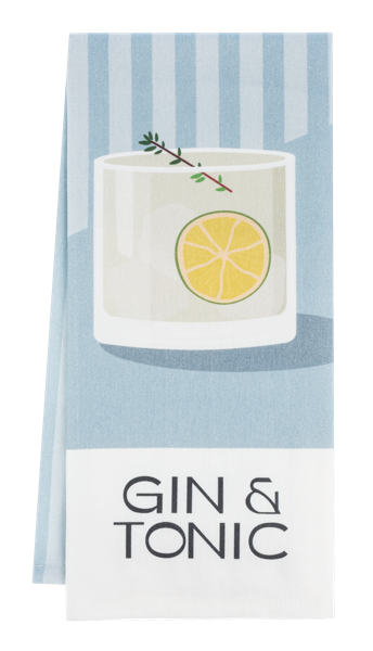 Gin & Tonic Cocktail Recipe Tea Towel